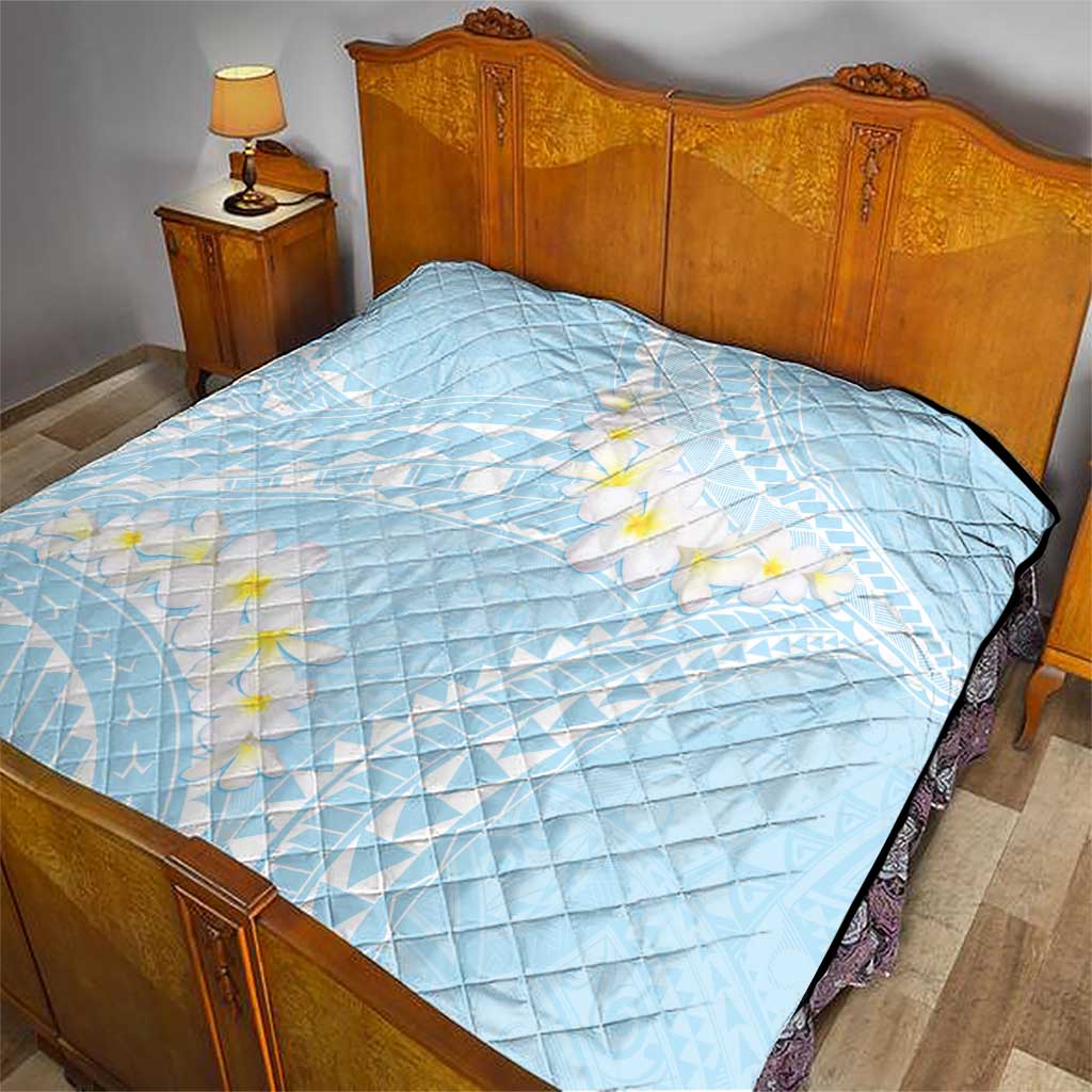 Polynesian Vintage Floral Quilt Azure Motifs - Polynesian Pride
