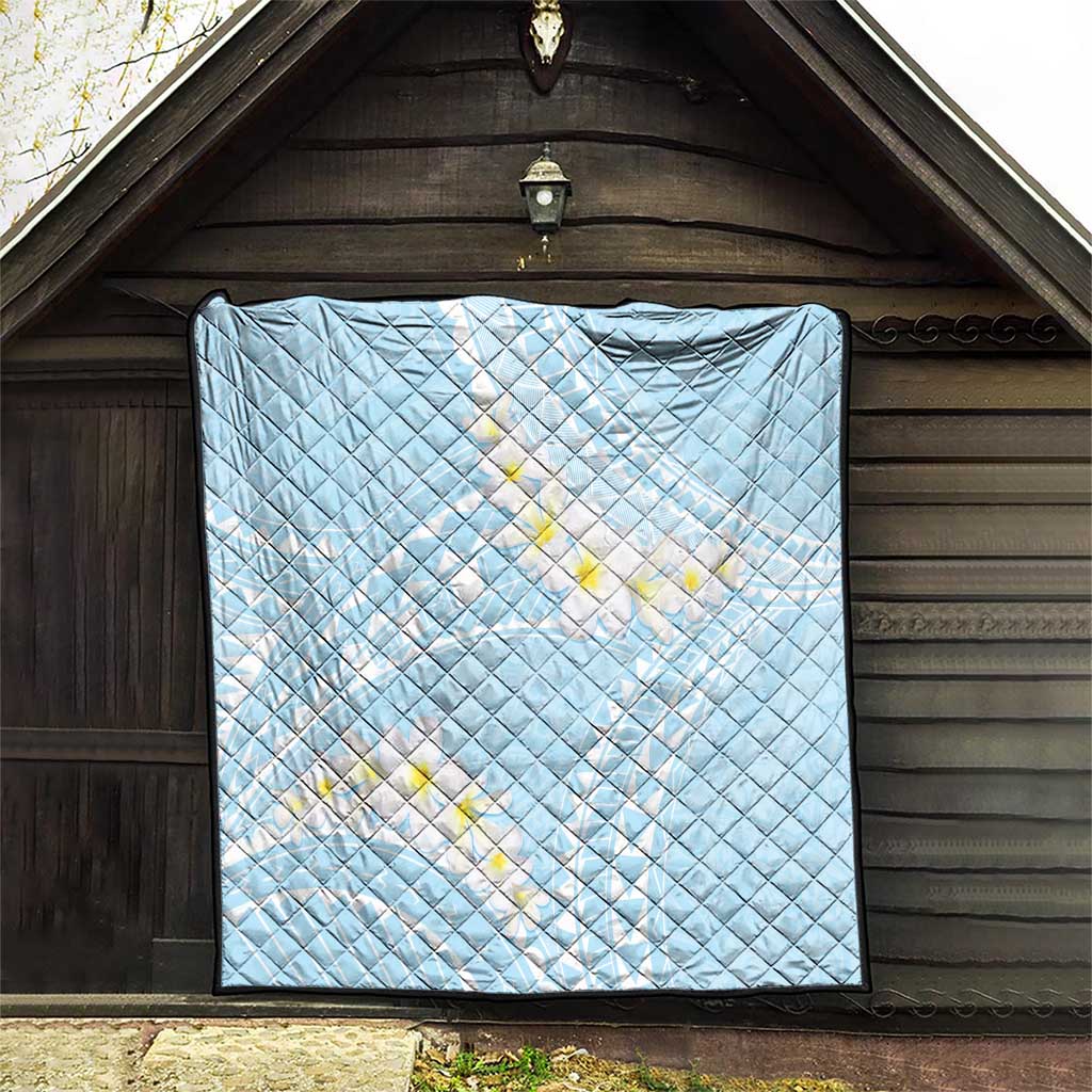 Polynesian Vintage Floral Quilt Azure Motifs - Polynesian Pride