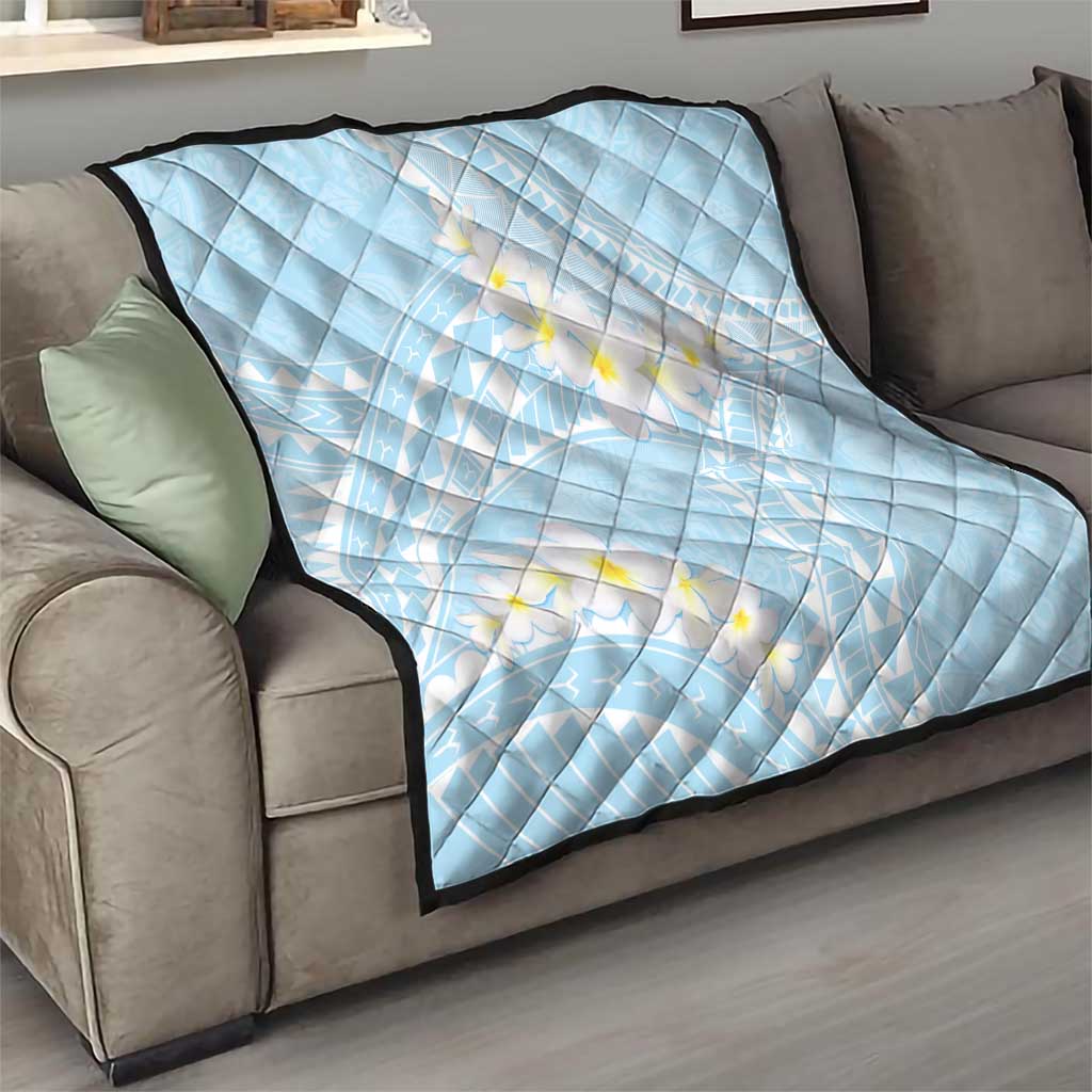 Polynesian Vintage Floral Quilt Azure Motifs - Polynesian Pride