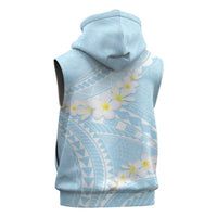 Polynesian Vintage Floral Sleeveless Hoodie Azure Motifs - Polynesian Pride