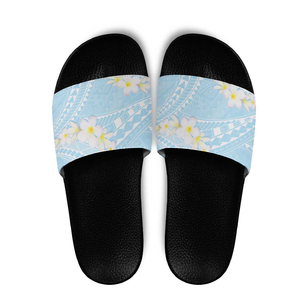 Polynesian Vintage Floral Slide Sandals Azure Motifs - Polynesian Pride