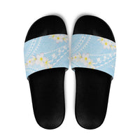 Polynesian Vintage Floral Slide Sandals Azure Motifs - Polynesian Pride