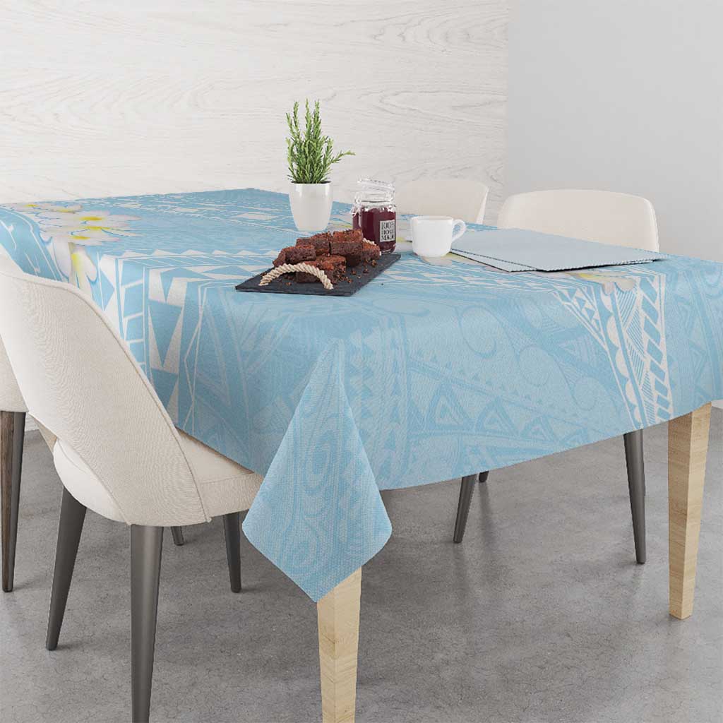 Polynesian Vintage Floral Tablecloth Azure Motifs - Polynesian Pride