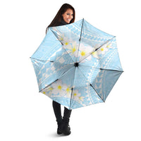 Polynesian Vintage Floral Umbrella Azure Motifs - Polynesian Pride