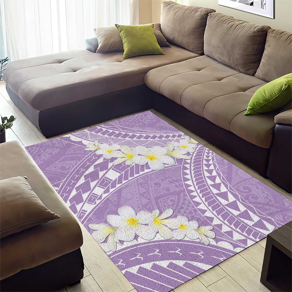 Polynesian Vintage Floral Area Rug Lavender Motifs - Polynesian Pride