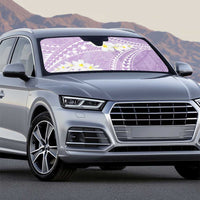 Polynesian Vintage Floral Auto Sun Shade Lavender Motifs - Polynesian Pride