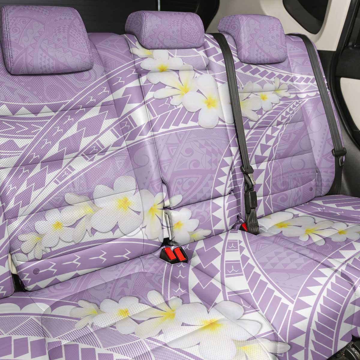 Polynesian Vintage Floral Back Car Seat Cover Lavender Motifs LT7 - Polynesian Pride