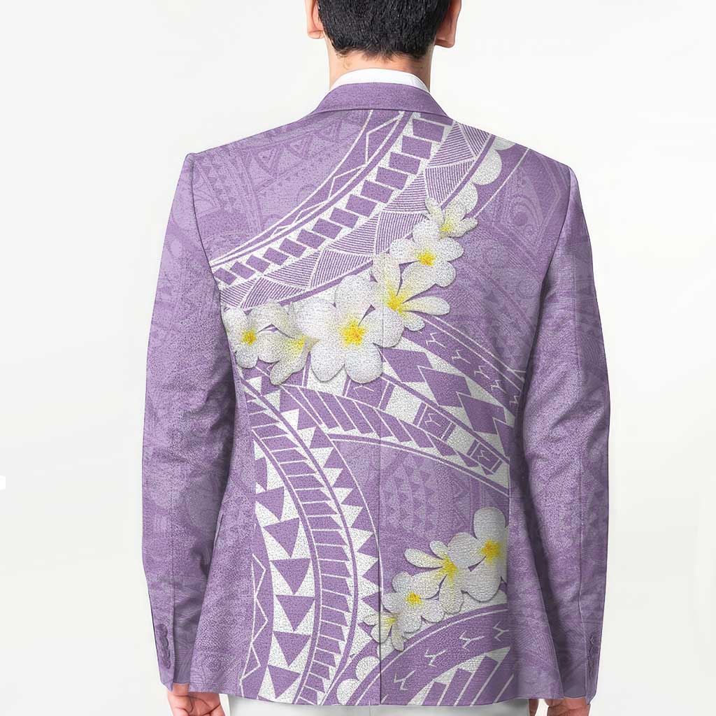 Polynesian Vintage Floral Blazer Lavender Motifs - Polynesian Pride