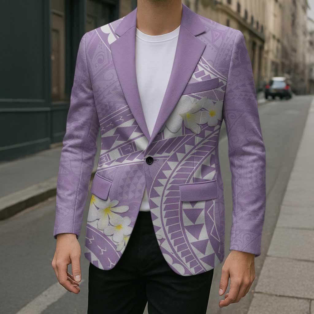 Polynesian Vintage Floral Blazer Lavender Motifs - Polynesian Pride