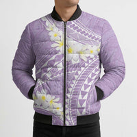 Polynesian Vintage Floral Bomber Puffer Jacket Lavender Motifs - Polynesian Pride