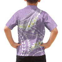 Polynesian Vintage Floral Family Matching Long Sleeve Bodycon Dress and Hawaiian Shirt Lavender Motifs LT7 - Polynesian Pride