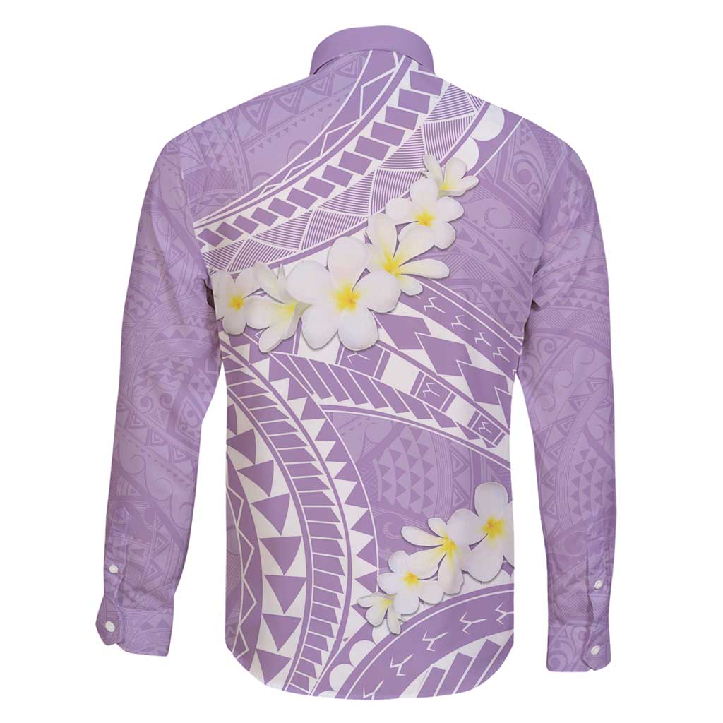 Polynesian Vintage Floral Family Matching Long Sleeve Bodycon Dress and Hawaiian Shirt Lavender Motifs LT7 - Polynesian Pride