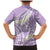 Polynesian Vintage Floral Family Matching Mermaid Dress and Hawaiian Shirt Lavender Motifs - Polynesian Pride