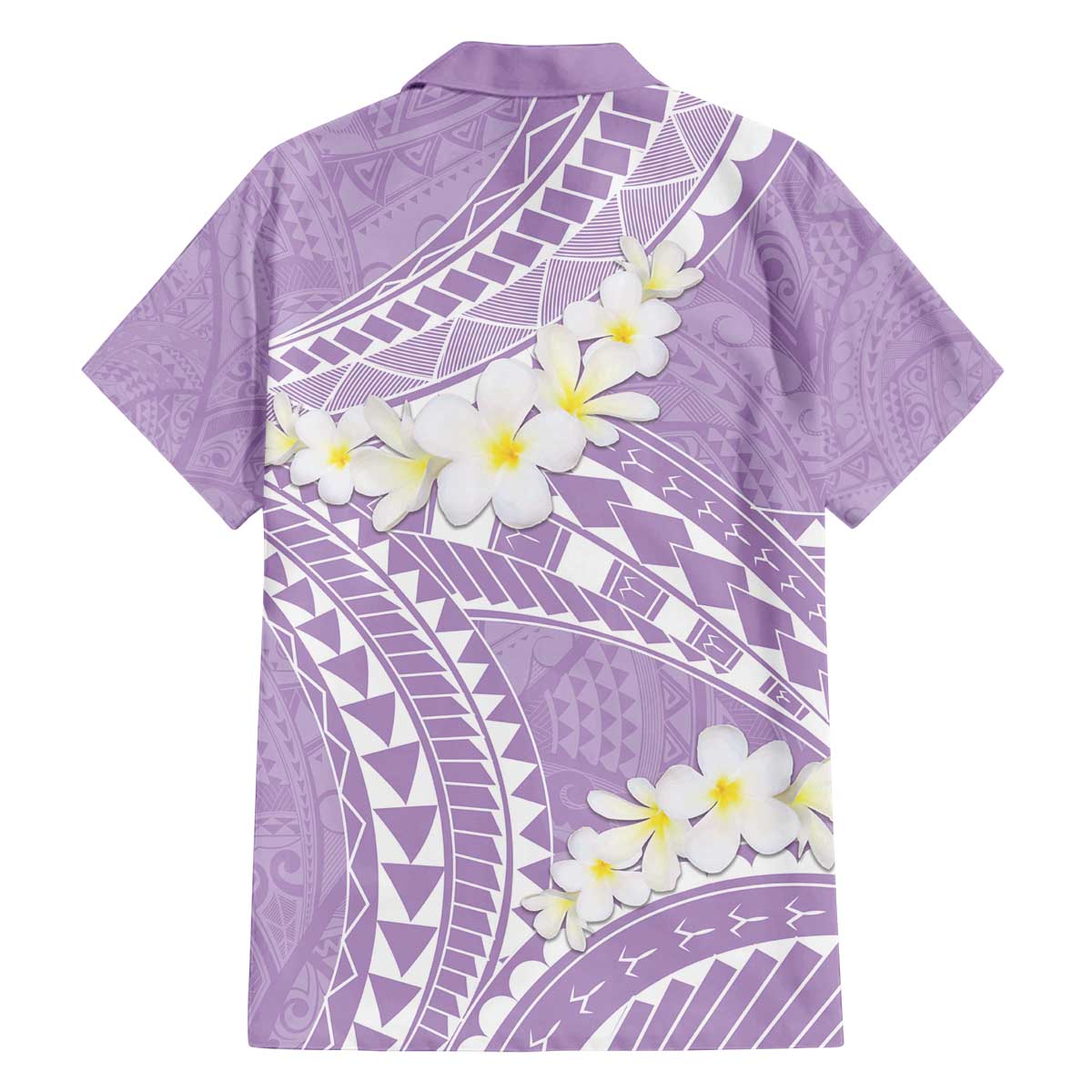 Polynesian Vintage Floral Family Matching Off The Shoulder Long Sleeve Dress and Hawaiian Shirt Lavender Motifs - Polynesian Pride
