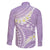 Polynesian Vintage Floral Family Matching Off The Shoulder Long Sleeve Dress and Hawaiian Shirt Lavender Motifs - Polynesian Pride