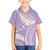 Polynesian Vintage Floral Family Matching Off The Shoulder Long Sleeve Dress and Hawaiian Shirt Lavender Motifs - Polynesian Pride