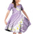 Polynesian Vintage Floral Family Matching Off Shoulder Short Dress and Hawaiian Shirt Lavender Motifs - Polynesian Pride