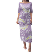 Polynesian Vintage Floral Family Matching Puletasi and Hawaiian Shirt Lavender Motifs - Polynesian Pride
