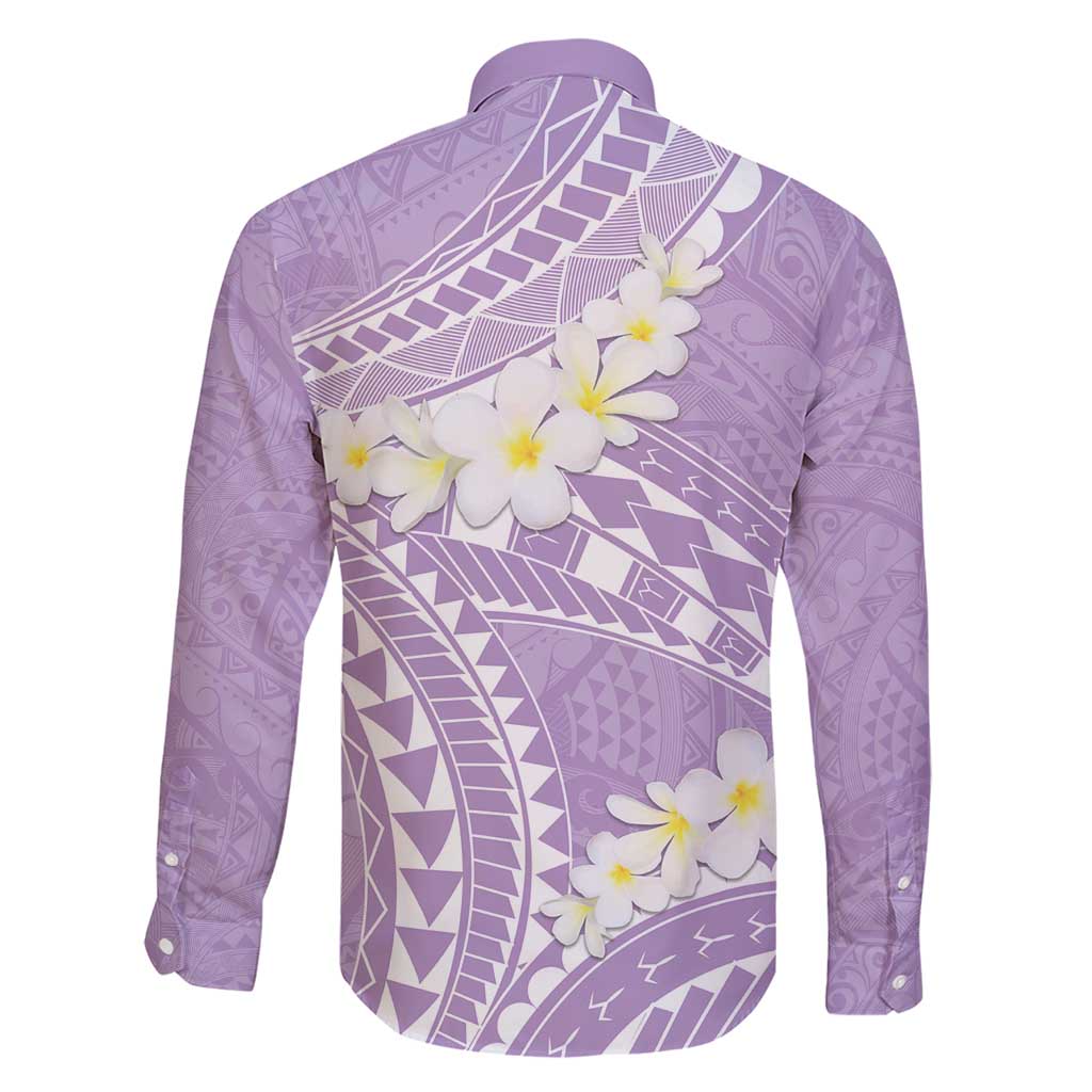 Polynesian Vintage Floral Family Matching Short Sleeve Bodycon Dress and Hawaiian Shirt Lavender Motifs - Polynesian Pride