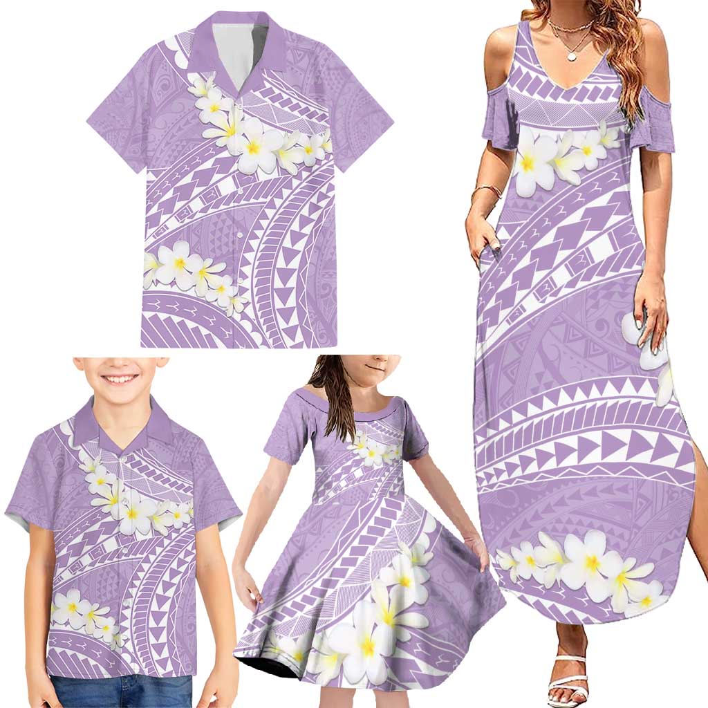 Polynesian Vintage Floral Family Matching Summer Maxi Dress and Hawaiian Shirt Lavender Motifs - Polynesian Pride