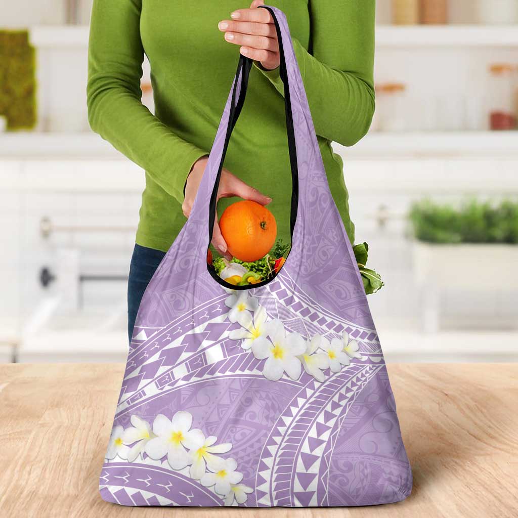 Polynesian Vintage Floral Grocery Bag Lavender Motifs - Polynesian Pride