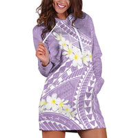 Polynesian Vintage Floral Hoodie Dress Lavender Motifs LT7 Lavender - Polynesian Pride