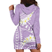 Polynesian Vintage Floral Hoodie Dress Lavender Motifs LT7 - Polynesian Pride