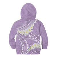 Polynesian Vintage Floral Kid Hoodie Lavender Motifs - Polynesian Pride