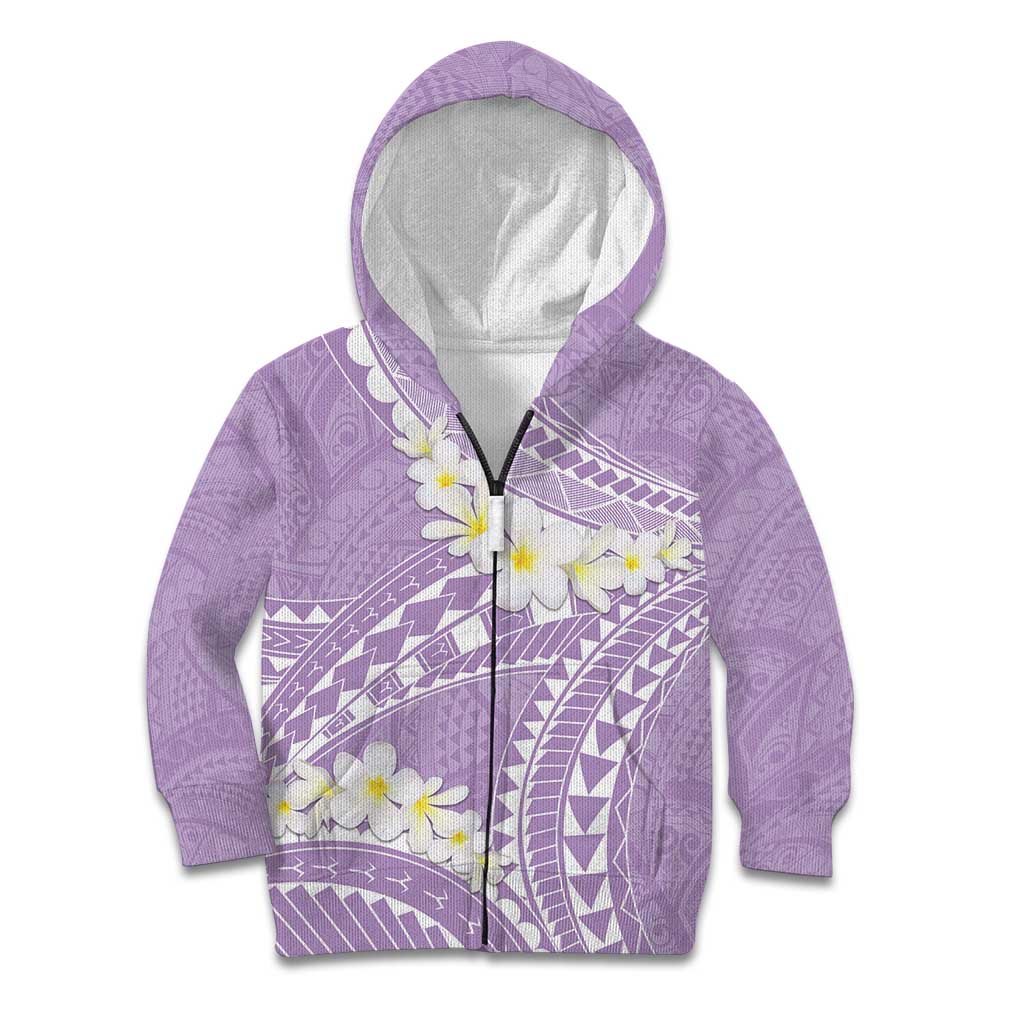 Polynesian Vintage Floral Kid Hoodie Lavender Motifs - Polynesian Pride