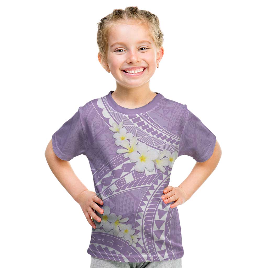 Polynesian Vintage Floral Kid T Shirt Lavender Motifs LT7 Lavender - Polynesian Pride