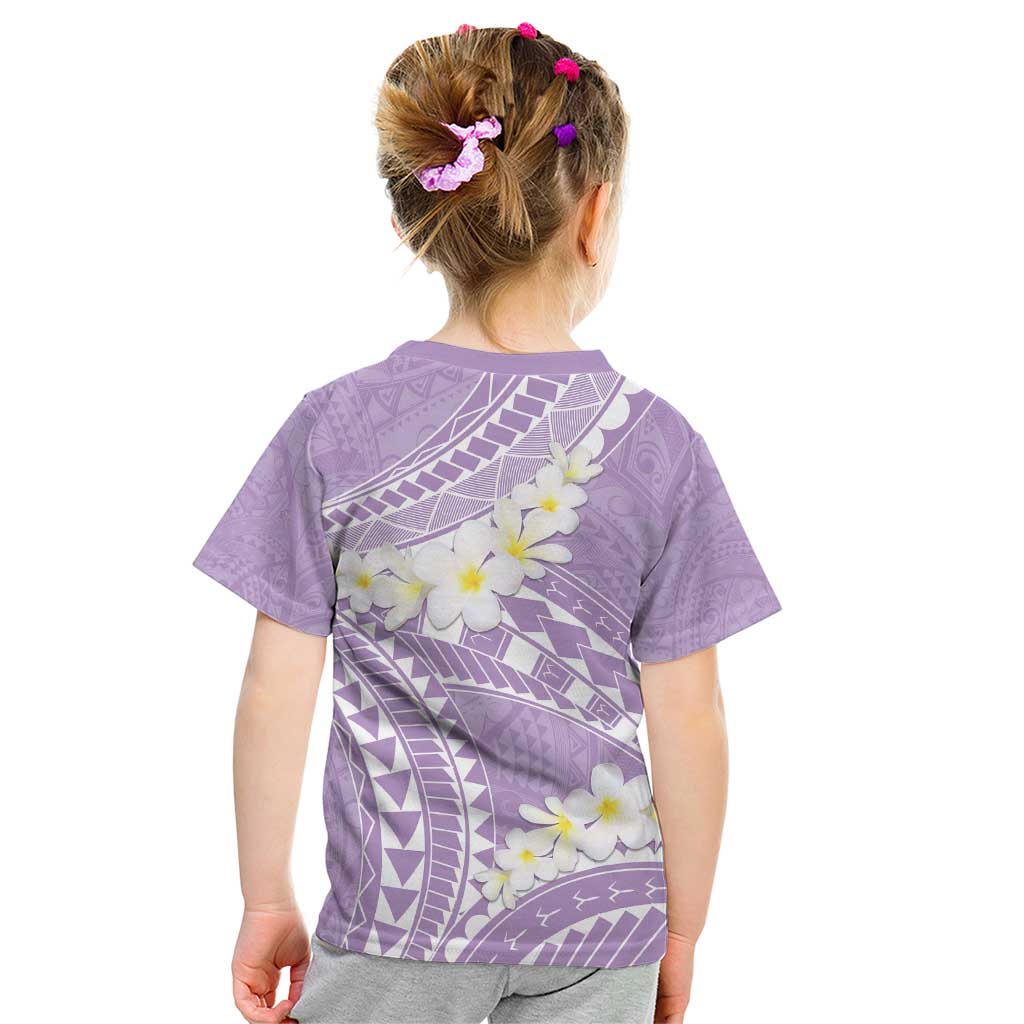 Polynesian Vintage Floral Kid T Shirt Lavender Motifs - Polynesian Pride