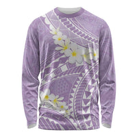 Polynesian Vintage Floral Long Sleeve Shirt Lavender Motifs - Polynesian Pride