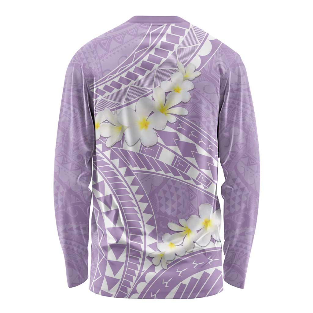 Polynesian Vintage Floral Long Sleeve Shirt Lavender Motifs - Polynesian Pride