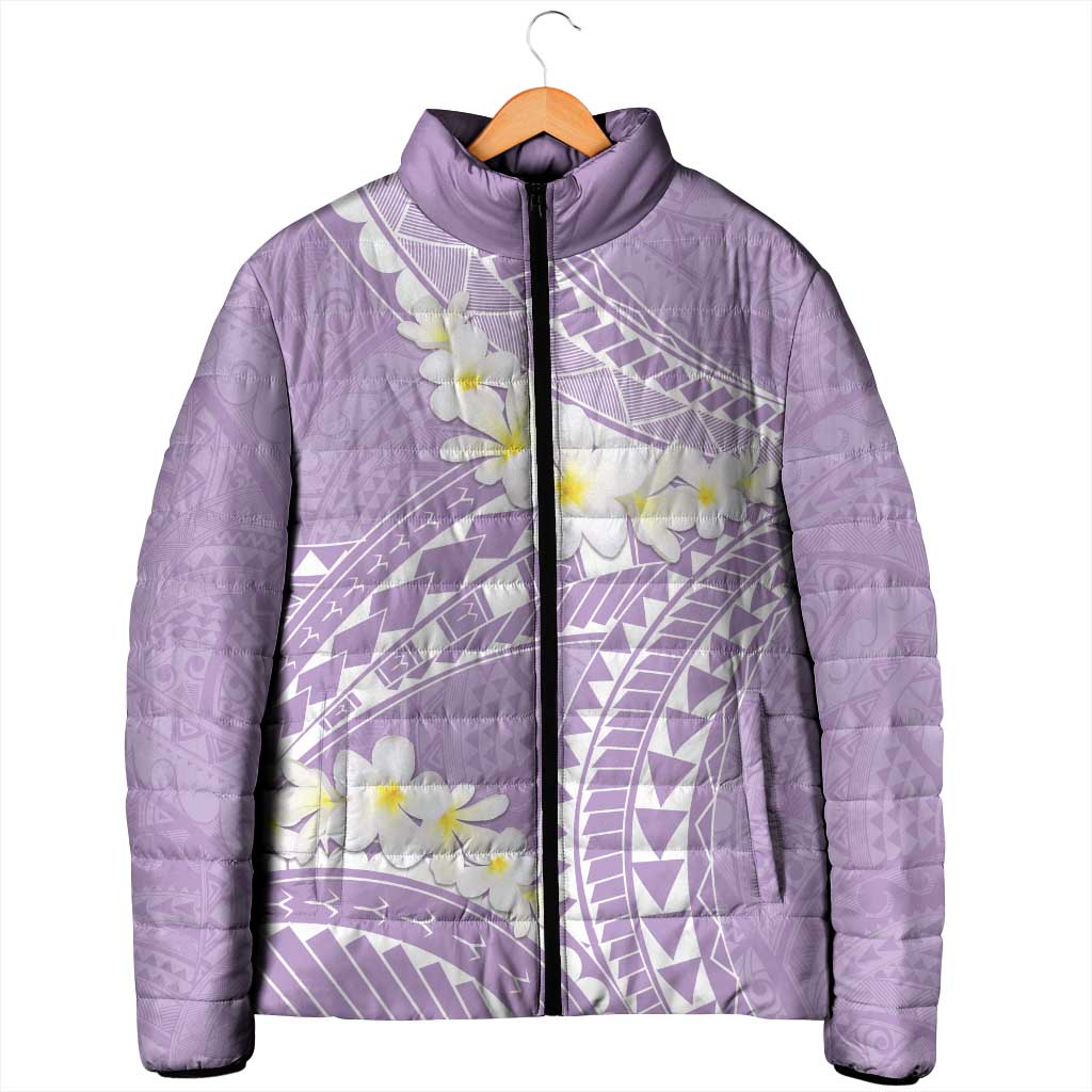 Polynesian Vintage Floral Padded Jacket Lavender Motifs - Polynesian Pride