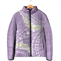 Polynesian Vintage Floral Padded Jacket Lavender Motifs - Polynesian Pride
