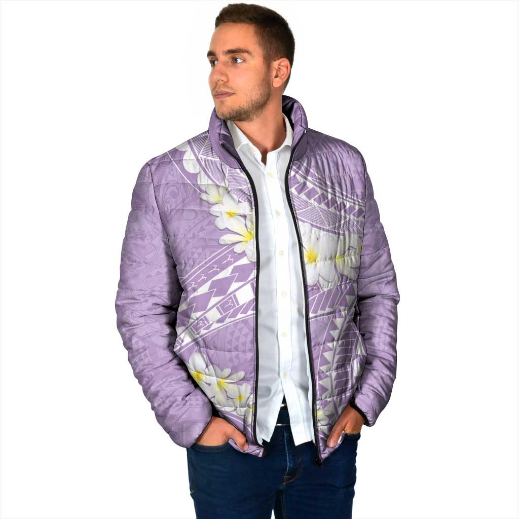 Polynesian Vintage Floral Padded Jacket Lavender Motifs - Polynesian Pride