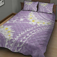 Polynesian Vintage Floral Quilt Bed Set Lavender Motifs - Polynesian Pride
