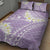 Polynesian Vintage Floral Quilt Bed Set Lavender Motifs - Polynesian Pride