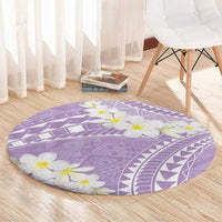 Polynesian Vintage Floral Round Carpet Lavender Motifs - Polynesian Pride