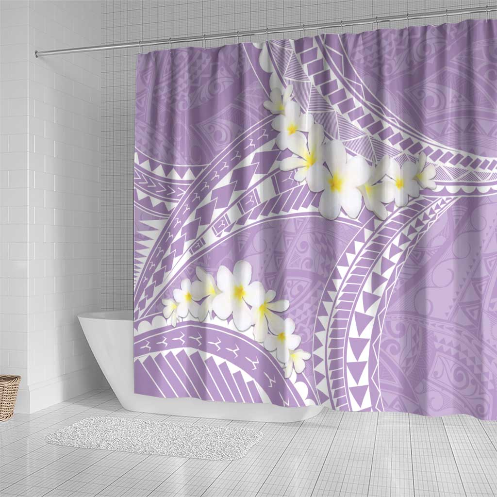 Polynesian Vintage Floral Shower Curtain Lavender Motifs - Polynesian Pride