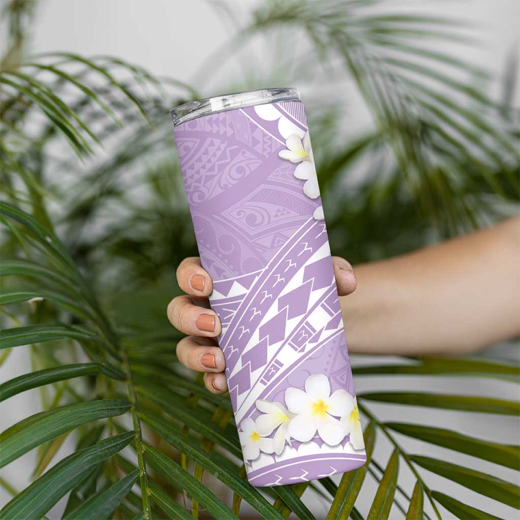 Polynesian Vintage Floral Skinny Tumbler Lavender Motifs - Polynesian Pride