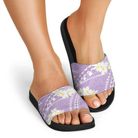 Polynesian Vintage Floral Slide Sandals Lavender Motifs - Polynesian Pride