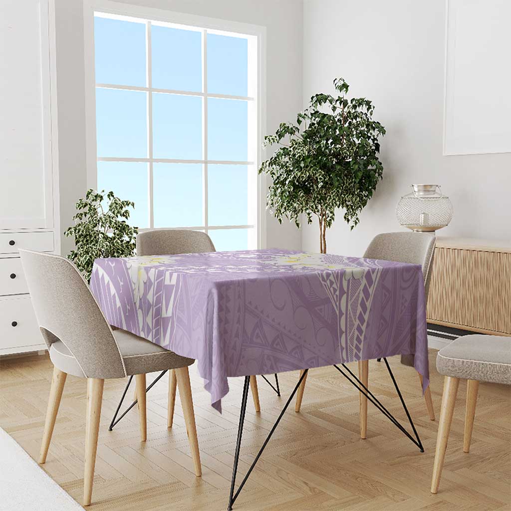 Polynesian Vintage Floral Tablecloth Lavender Motifs - Polynesian Pride
