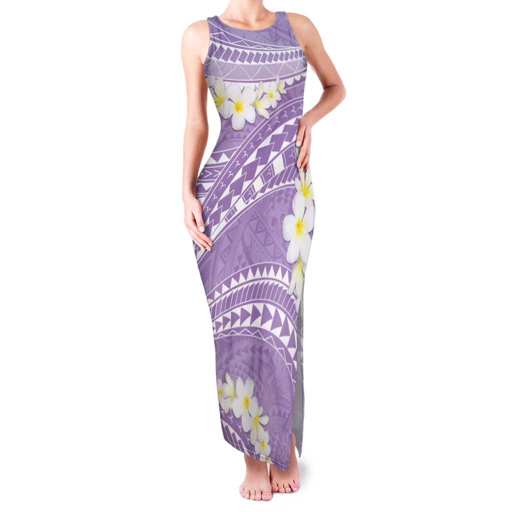 Polynesian Vintage Floral Tank Maxi Dress Lavender Motifs - Polynesian Pride