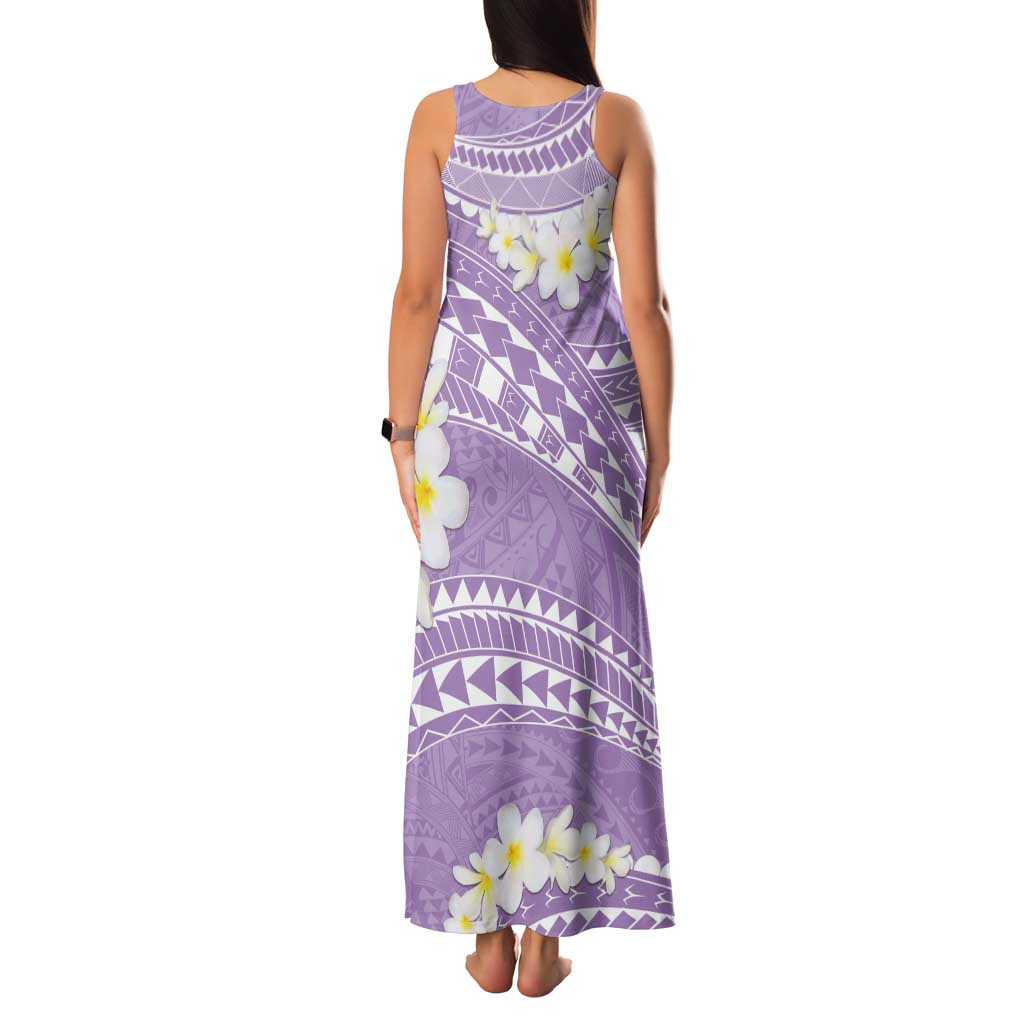 Polynesian Vintage Floral Tank Maxi Dress Lavender Motifs - Polynesian Pride