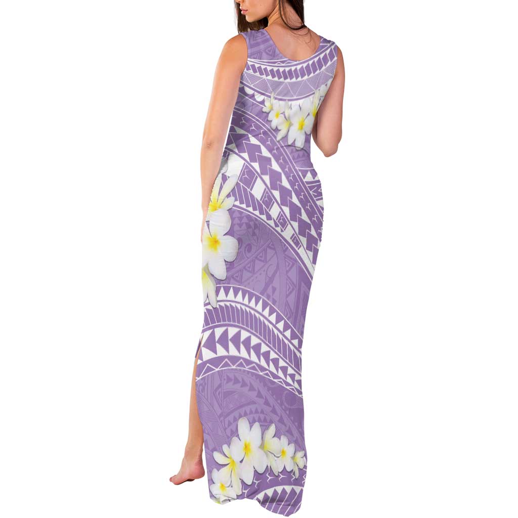 Polynesian Vintage Floral Tank Maxi Dress Lavender Motifs - Polynesian Pride