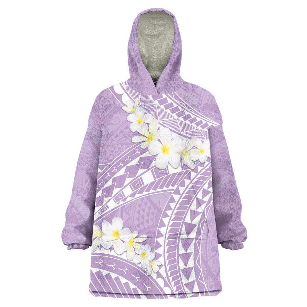 Polynesian Vintage Floral Wearable Blanket Hoodie Lavender Motifs LT7 One Size Lavender - Polynesian Pride