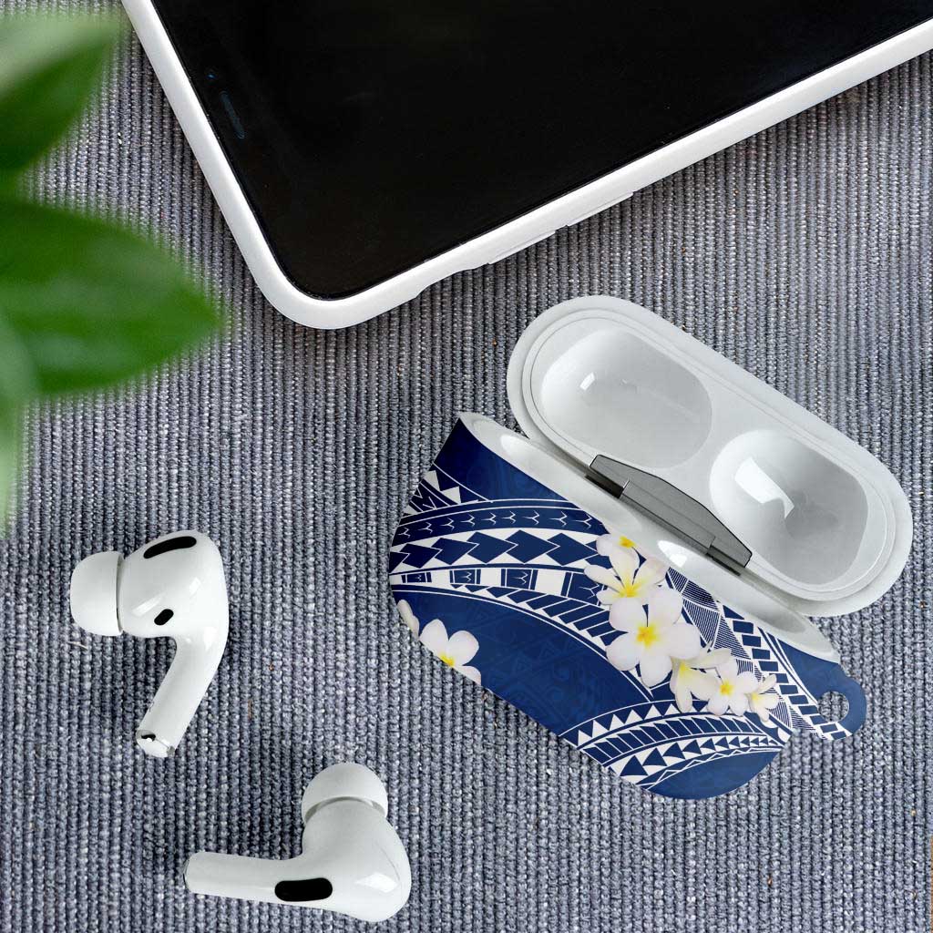 Polynesian Vintage Floral AirPods Case Navy Blue Motifs - Polynesian Pride