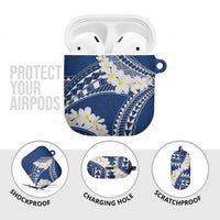 Polynesian Vintage Floral AirPods Case Navy Blue Motifs - Polynesian Pride