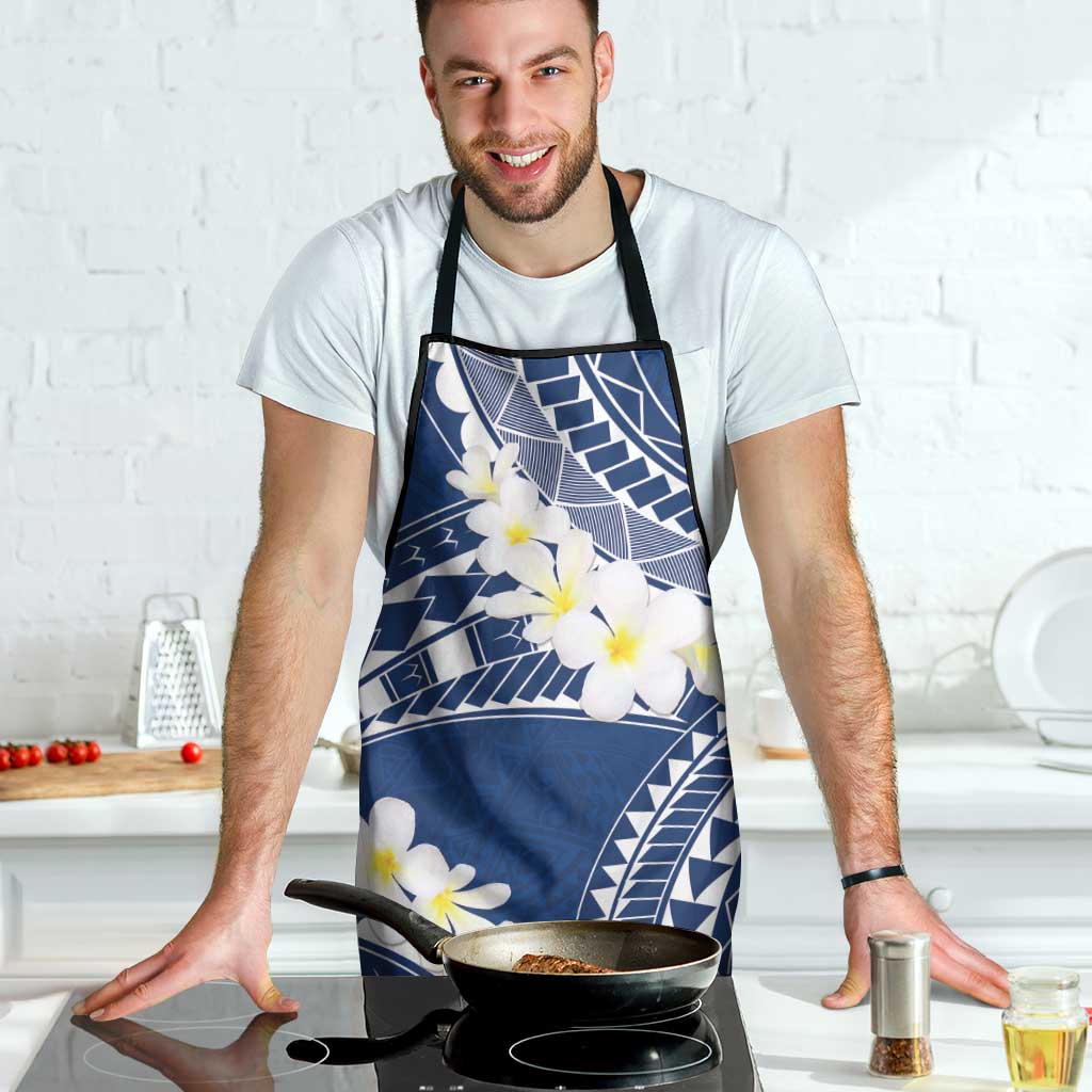 Polynesian Vintage Floral Apron Navy Blue Motifs - Polynesian Pride
